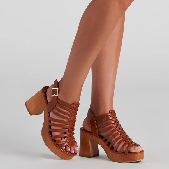 Windsor Platform Sandals with Woven Straps - Picture 8 of 9